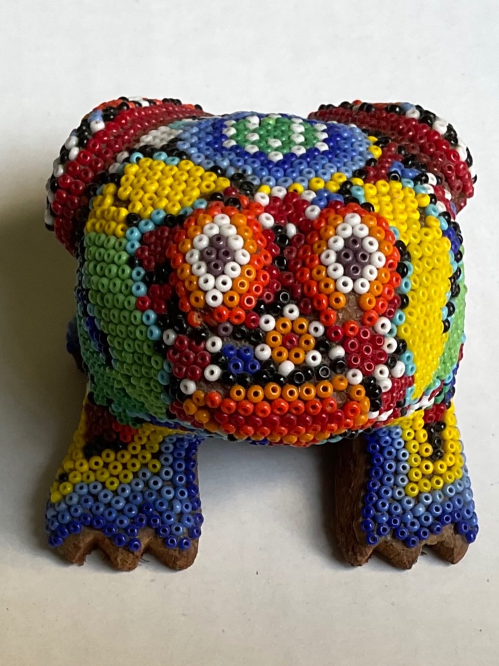 Mexican Huichol Beaded Frog Folk Art